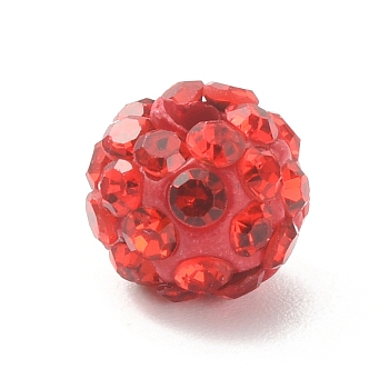 Rhinestone Pave Disco Ball Beads, Polymer Clay Rhinestone Beads, Round, Hyacinth, 8mm, Hole: 1.8mm