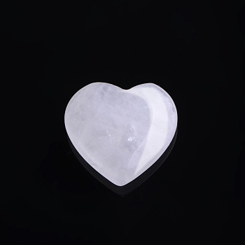 Natural Quartz Crystal Love Heart Stone, Pocket Palm Stone for Reiki Balancing, Home Display Decorations, 20x20mm