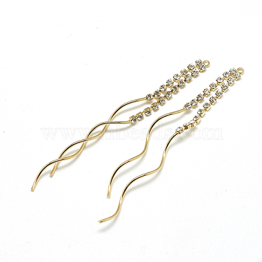 Brass Chain Tassel Big Pendants(KK-T032-164G)-2