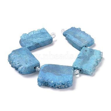 Electroplated Natural Druzy Crystal Beads Strands(G-N0257-05)-5