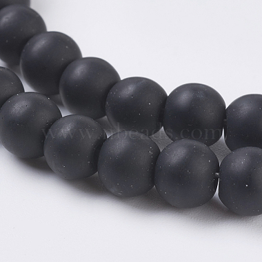 Synthetical Black Stone Beads Strands(X-G-G508-7)-3
