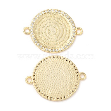 Rack Plating Brass Micro Pave Clear Cubic Zirconia Connector Charms(KK-K332-17G)-2