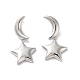 Long-Lasting Plated Brass Star and Moon Dangle Stud Earrings for Women(EJEW-K093-27P)-1
