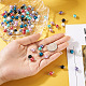 Yilisi 100piezas 8 dijes de conector de cuentas redondas de perlas de vidrio de colores(FIND-YS0001-21)-7