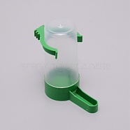 Automatic Bird Feeder Dispenser, Bird Water Bottle Drinker Container, Waterer Clip Hanging in Birds Cage for Parrots, Green, 85x70x38mm(AJEW-WH0237-59)