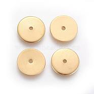 Ion Plating(IP) 304 Stainless Steel Spacer Beads, Disc, Golden, 6x0.7mm, Hole: 1.1mm(X-STAS-G193-07A-G)