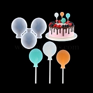 DIY Balloon Lollipop Making Food Grade Silicone Molds, Candy Molds, for Edible Cake Topper Making, 3 Cavities, White, 74x84x7mm, Inner Diameter: 45x34mm, Fit for 2mm Stick(DIY-E051-04)