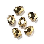 Electroplate Glass Beads, Faceted, Full Plated, Penguin, Light Gold Plated, 8x6.5x4.5mm, Hole: 1mm(EGLA-A041-01-FP02)