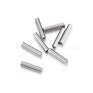 201 Stainless Steel Tube Beads, Stainless Steel Color, 7x1.5mm, Hole: 1mm(STAS-O107-07P-B)