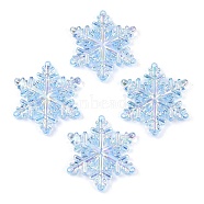 AB Color Transparent Acrylic Chandelier Component Links, Snowflake, Light Sky Blue, 46x46x6mm, Hole: 2mm(TACR-T028-25A)