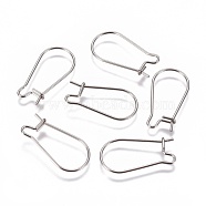 304 Stainless Steel Hoop Earrings Findings Kidney Ear Wires, Stainless Steel Color, 20x10.5x0.6mm, 22 Gauge, Pin: 0.6mm(STAS-G200-01A-P)