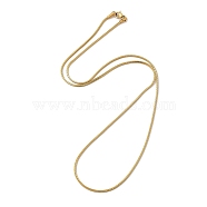 Ion Plating(IP) 304 Stainless Steel Square Snake Chain Necklaces, with Lobster Claw Clasps, Real 18K Gold Plated, 19.92 inch(50.6cm), 1.5mm(X-STAS-A066-07-02G)