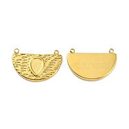 Ion Plating(IP) 304 Stainless Steel Pendant Cabochon Settings, Semicircle/Half Round, Real 18K Gold Plated, Tray: 4x6mm, 12.5x18x2mm, Hole: 1mm(STAS-D051-44G)