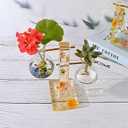 DIY T-shape Water Planting Vase Desk Decoration Kit, including Rack & Base Silicone Molds, Iron Rod, Acrylic Bottle, Gakset Ring, White, 117~216x42~87x19~26mm, Inner Diameter: 78~195x25~107mm(DIY-C055-10)
