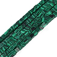 Synthetic Malachite Beads Strands, Cube, 3.5x3.5x3.5mm, Hole: 0.7mm, about 110pcs/strand, 15.16''(38.5cm)(G-B129-A09-01)