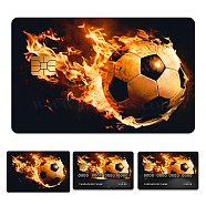 Plastic Waterproof Card Stickers, Self-adhesion Card Skin for Bank Card Decor, Rectangle, Football, 140x190mm(STIC-WH0032-144)