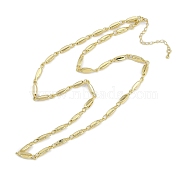 Rack Plating Brass Oval Link Chain Necklaces for Women, Long-Lasting Plated, Lead Free & Cadmium Free, Real 18K Gold Plated, 21.73 inch(55.2cm)(NJEW-K382-16C-G)