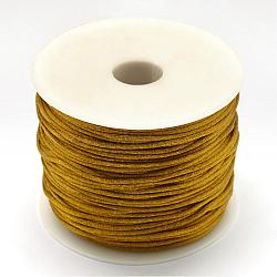 Nylon Thread, Rattail Satin Cord, Dark Goldenrod, 1.5mm, about 49.21 yards(45m)/roll(NWIR-R033-1.5mm-563)