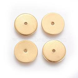 Ion Plating(IP) 304 Stainless Steel Spacer Beads, Disc, Golden, 6x0.7mm, Hole: 1.1mm(X-STAS-G193-07A-G)