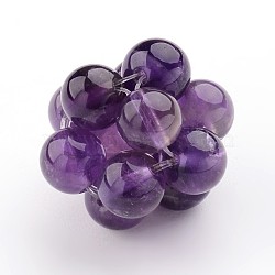 Natural Amethyst Woven Beads, Cluster Beads, 20mm, Hole: 3mm(G-JF-6mm-04)