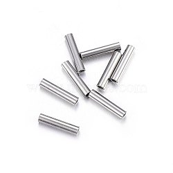 Tarnish Resistant 201 Stainless Steel Tube Beads, Stainless Steel Color, 7x1.5mm, Hole: 1mm(STAS-O107-07P-B)