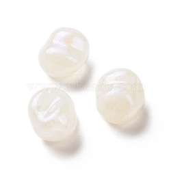 Opaque Acrylic Beads, Glitter Beads, Twist Round, Beige, 16x13.5x11mm, Hole: 1.8mm, about 333pcs/500g(OACR-E015-08H)