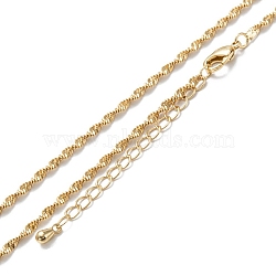 Brass Rope Chain Necklaces, Long-Lasting Plated, Real 18K Gold Plated, 15.94 inch(40.5cm)(NJEW-K123-12G)