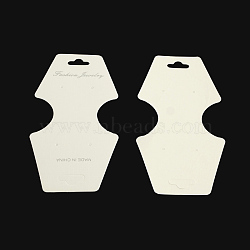 Cardboard Display Cards, Used For Necklace, Bracelet and Mobile Pendants, White, 124x54x0.3mm(CDIS-Q001-30)