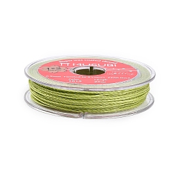 2-Ply Round Waxed Cotton Thread Cords, Import From Japan, Green Yellow, 0.5mm, about 21.87 Yards(20m)/Roll(YC-T004-01A-22)