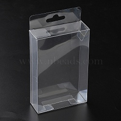 Folding Plastic Packaging Boxes, Rectangle, Clear, 3x8x12.5cm(CON-XCP0002-48)