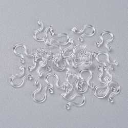 Plastic Clip-on Earring Findings, Fit for Flat Back Cabochons, Clear, 10x8x2mm(KY-K012-01)