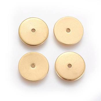 Ion Plating(IP) 304 Stainless Steel Spacer Beads, Disc, Golden, 6x0.7mm, Hole: 1.1mm