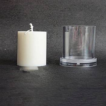 Candle Plastic Molds, for Making Scented Candles, Clear, Column, 65x65x68mm