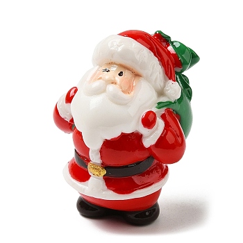 Christmas Theme Resin Display Decorations, for Car or Home Office Desktop Ornaments, Santa Claus, 29x30x37mm