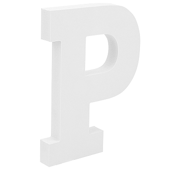 Wooden Letter Ornaments, for DIY Craft, Home Decor, Letter.P, P: 150x112x15mm