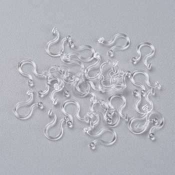 Plastic Clip-on Earring Findings, Fit for Flat Back Cabochons, Clear, 10x8x2mm