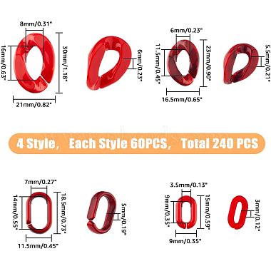 スーパーファインディング 240 個 4 スタイルのアクリル リンク リング(OACR-FH0001-034)-2