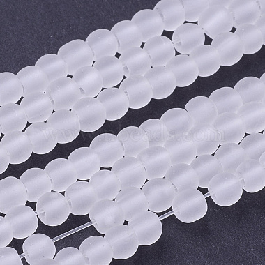 4mm White Round Glass Beads