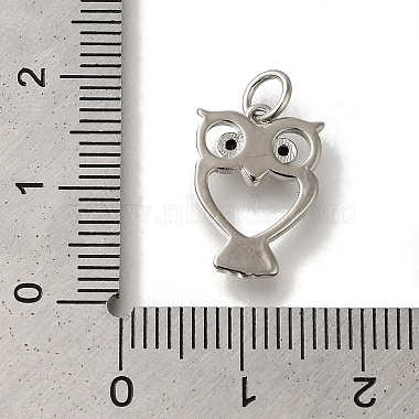 Owl Rack Plating Brass Micro Pave Cubic Zirconia Pendant(KK-H485-17P)-3