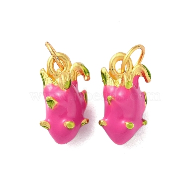 Matte Gold Color Pitaya Alloy+Enamel Pendants