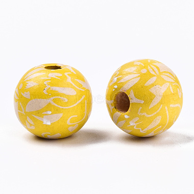 Printed Natural Wooden Beads(WOOD-R270-11)-2