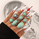 Synthetic Turquoise Finger Rings Set(AJEW-PW0005-01D)-1
