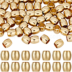 60Pcs 202 Stainless Steel European Beads, Barrel, Large Hole Beads, Golden, 6x6mm, Hole: 4mm(STAS-BBC0009-80G)
