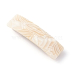 Cellulose Acetate(Resin) Hair Barrette, with Platinum Iron Findings, Rectangle, Light Yellow, 84.5x24x14mm(X-PHAR-F012-02B)