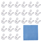 24Pcs 925 Sterling Silver Bead Tips, Silver, 6.5x3mm, Hole: 1mm, Inner Diameter: 2mm, Center hole about 0.9mm(STER-GO0001-55)