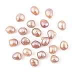 10Pcs Natural Cultured Freshwater Pearl Beads, Baroque Keshi Pearl Beads, Two Sides Polished, Flamingo, 5~7x4~5x3~4mm, Hole: 0.3mm(PEAR-YW0001-07A)