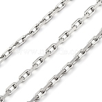 304 Stainless Steel Paperclip Chains, Soldered, Stainless Steel Color, 2.5x5.5x1mm(CHS-M009-03P)