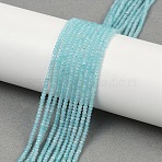 Natural Amazonite Beads Strands, Faceted, Rondelle, 2x2x1~1.5mm, Hole: 0.5mm, about 283pcs/strand, 15.55''(39.5cm)(G-P553-F07-01)