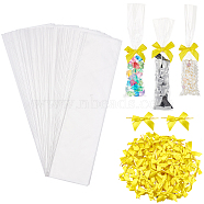 Elite 240Pcs 2 Style Polyester Packaging Ribbon Bowknots, OPP Cellophane Bags, for DIY Gift Wrap Decoration, Wedding Candy Party Decoration, Mixed Color, 120pcs/style(AJEW-PH0003-60)