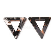 Acrylic Pendants, Triangle, Black, 34x30x2mm, Hole: 1.5mm(MACR-S372-003E)